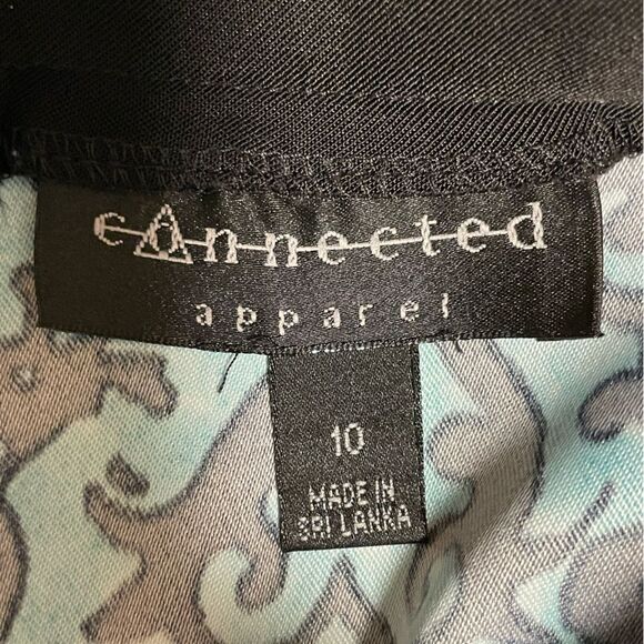 Connected Apparel Sleeveless Floral Bodycon Midi Dress Black & Turquoise Size 10 - Picture 8 of 9